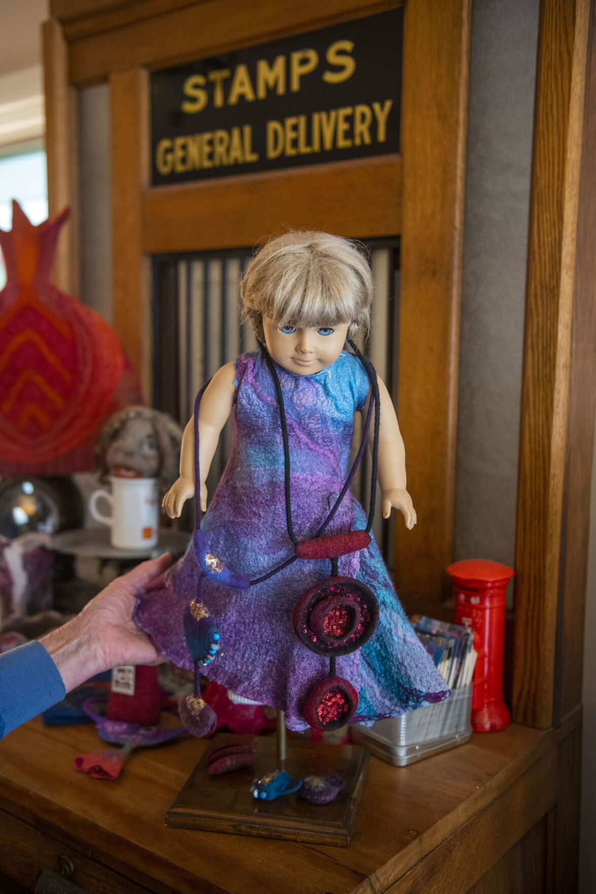 Keatts doll's dress, necklace